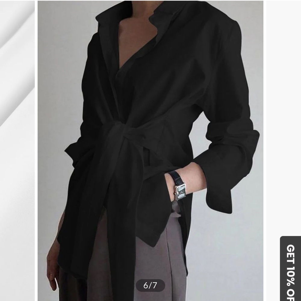 Commense Black Button Down Shirt